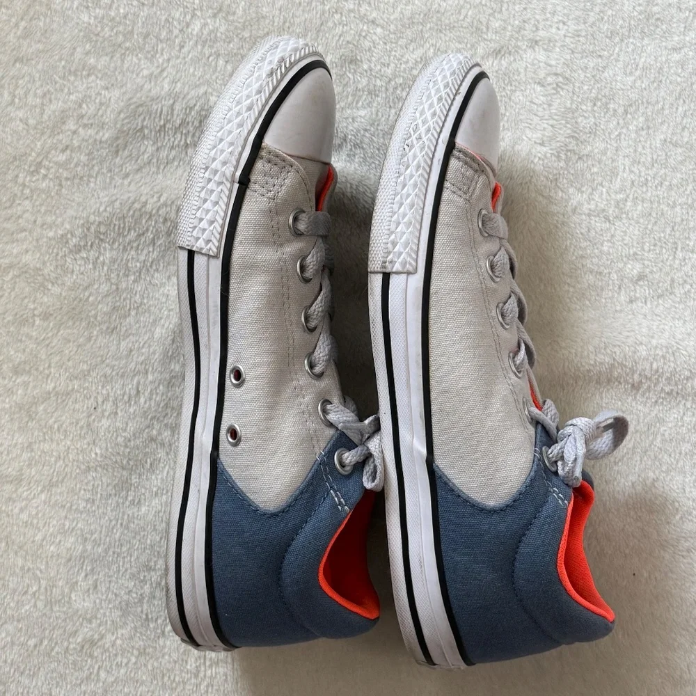 Converse All Star Low Top Blue Orange & White Sneakers Size 5 Junior